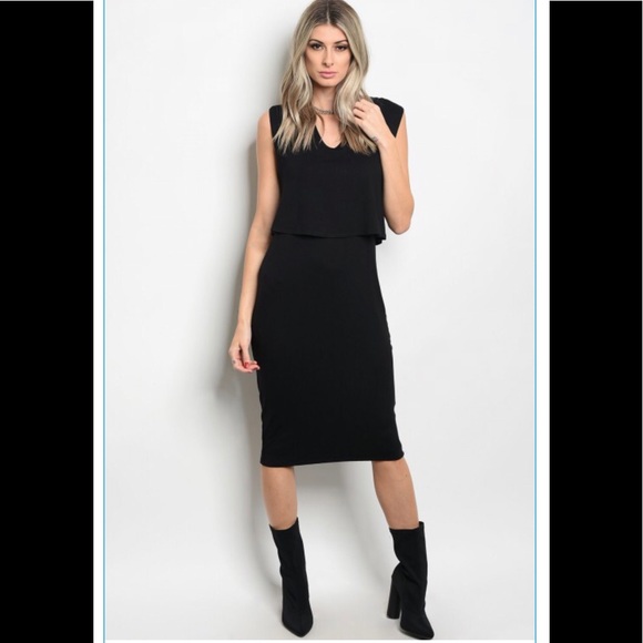 Black relaxed fit jersey dress ❣️ - Picture 3 of 5